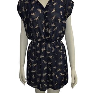 Mimi Chica Blue Sheer Horse Mini Dress